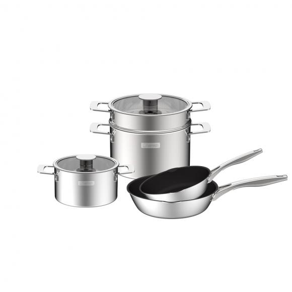 Bộ nồi Inox liền khối Elmich Hera EL-8134IN size 18, nồi hấp 22 chảo 20, chảo 26cm Bộ nồi Inox liền khối Elmich Hera EL-8134IN size 18, nồi hấp 22 chảo 20, chảo 26cm