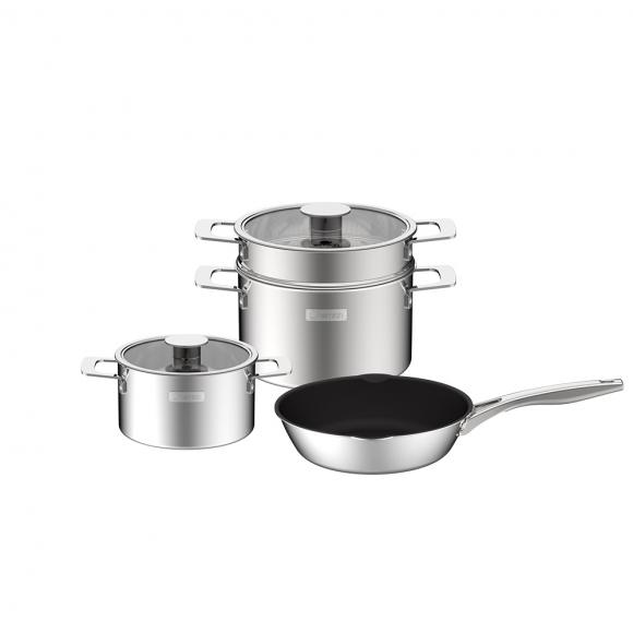 Bộ nồi Inox liền khối Elmich Hera EL-8137IN size 18, nồi hấp 22, chảo 26cm Bộ nồi Inox liền khối Elmich Hera EL-8137IN size 18, nồi hấp 22, chảo 26cm