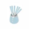 Bộ lọ sứ kèm 6 dĩa inox304 màu xanh da trời Elmich EL0209PG